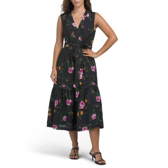 KOBI HALPERIN BLACK MULTI Violet Printed Dress - Picture 1 of 2